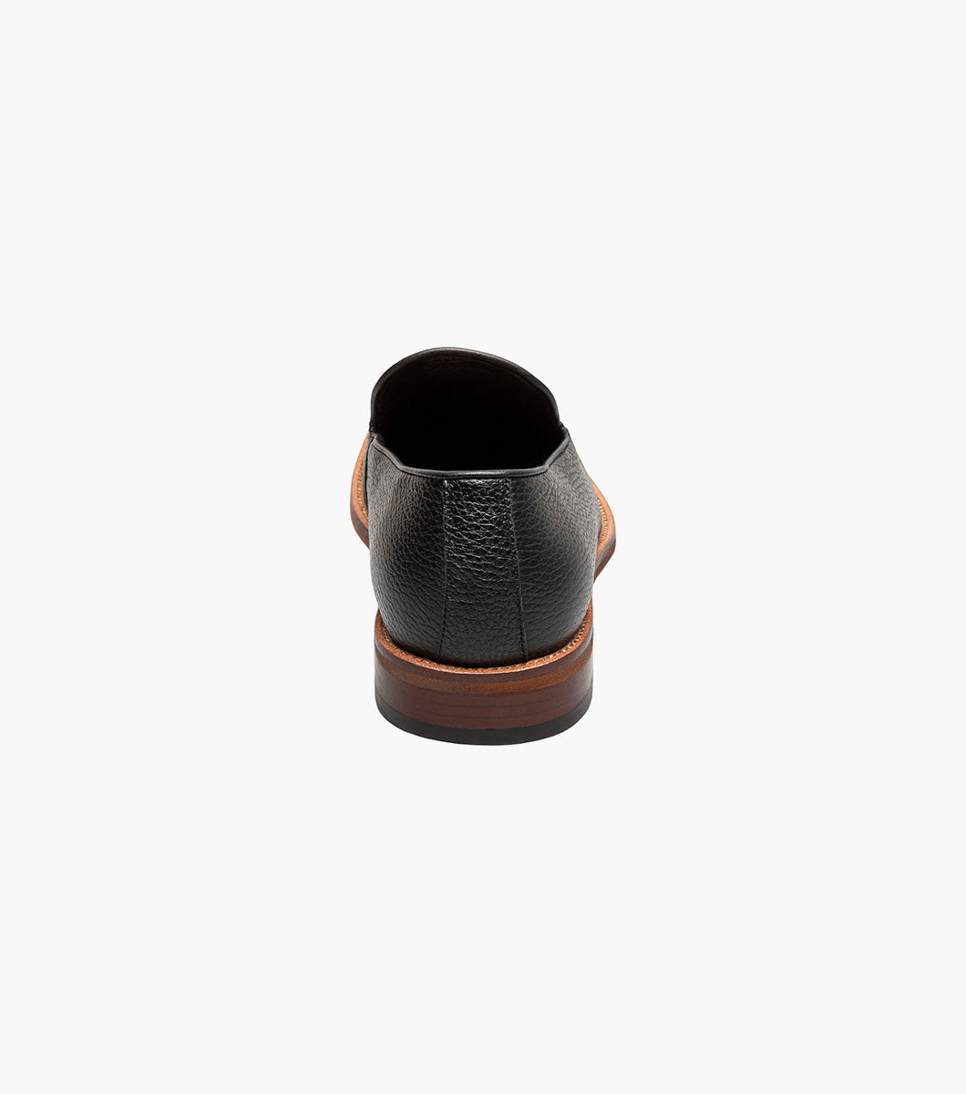 Stacy Adams Prentice Moc Toe Slip On Men’s Dress Shoes - Black Tumbled
