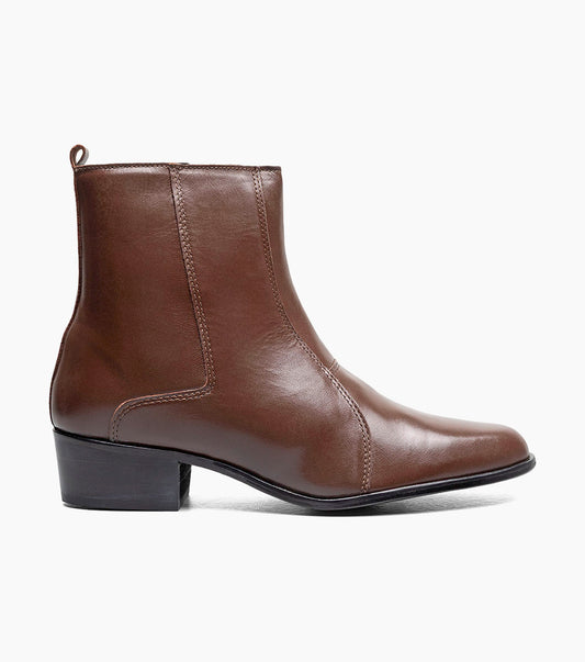 Stacy Adams Santos Side Zip Boot Men’s Dress Shoes - Cognac