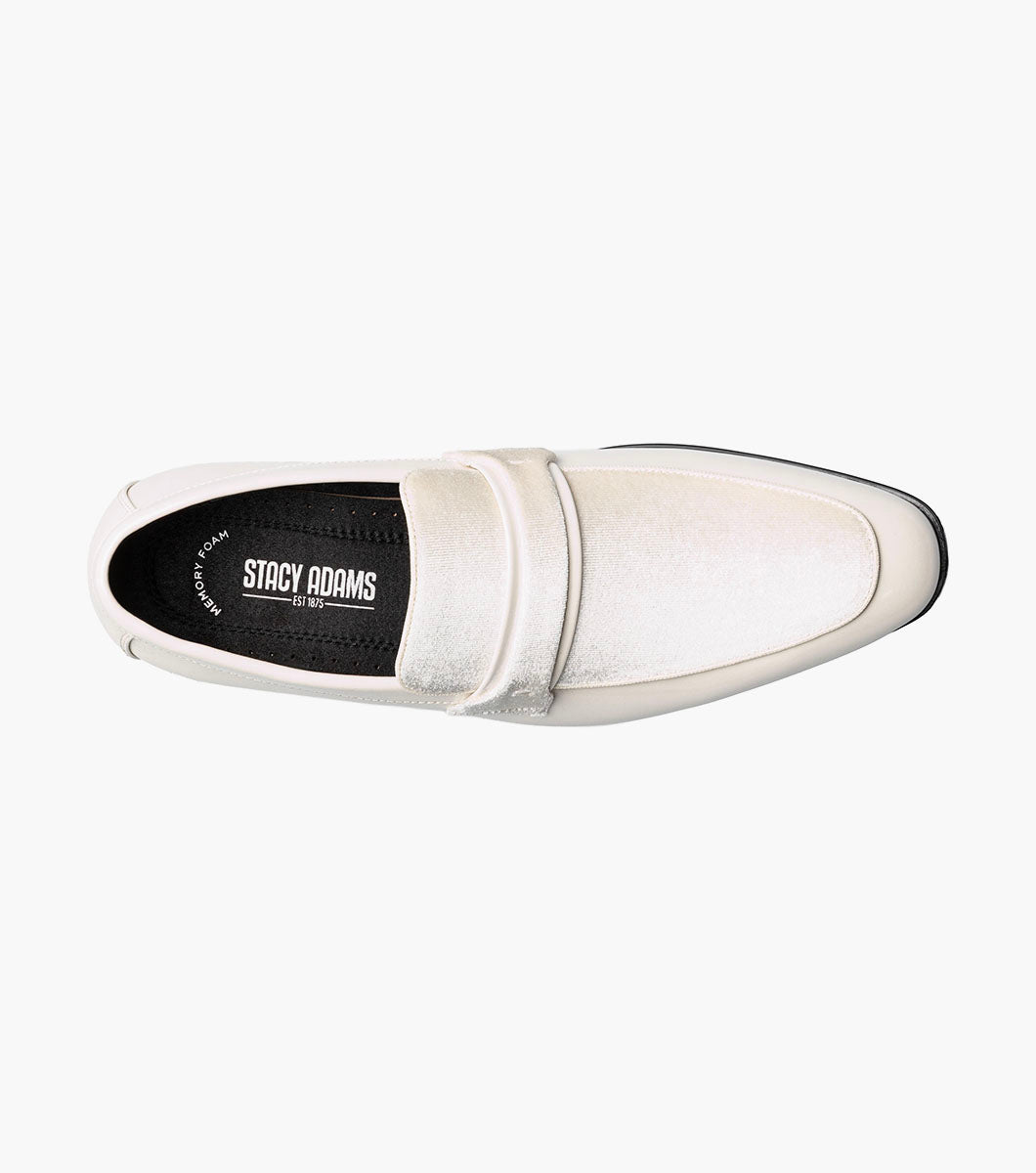 Stacy Adams Spratley Moc Toe Saddle Slip On Newest Shoes - Ivory