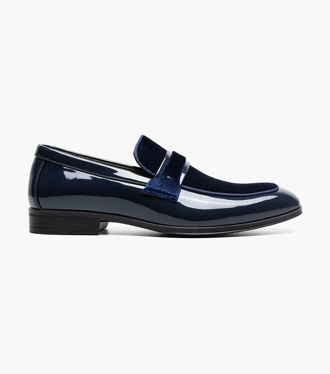 Stacy Adams Spratley Moc Toe Saddle Slip On Newest Shoes - Navy