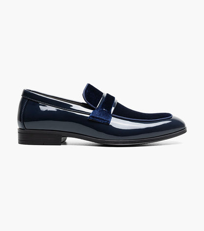 Stacy Adams Spratley Moc Toe Saddle Slip On Newest Shoes - Navy