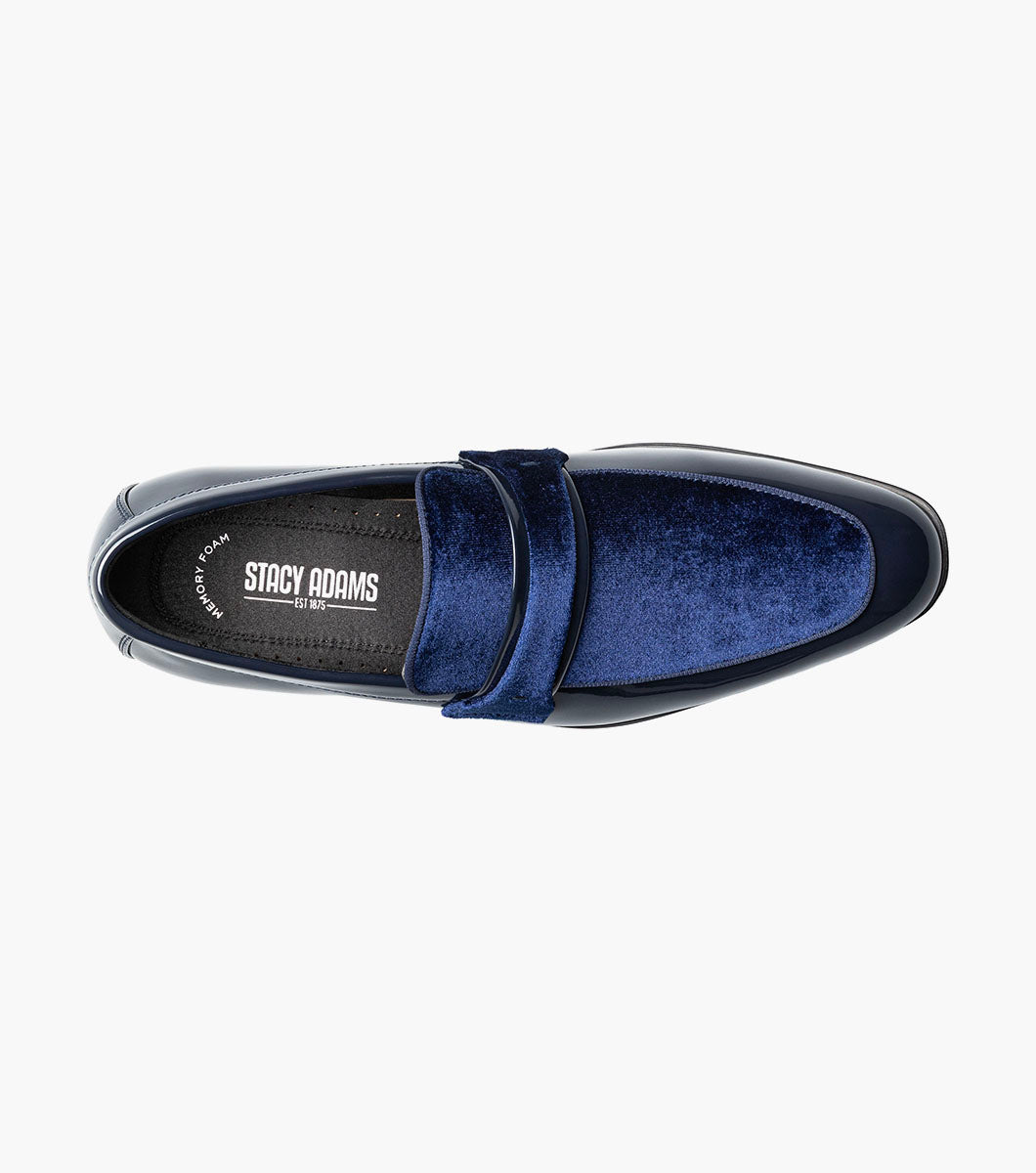 Stacy Adams Spratley Moc Toe Saddle Slip On Newest Shoes - Navy