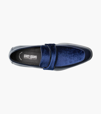 Stacy Adams Spratley Moc Toe Saddle Slip On Newest Shoes - Navy