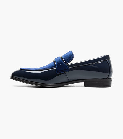 Stacy Adams Spratley Moc Toe Saddle Slip On Newest Shoes - Navy