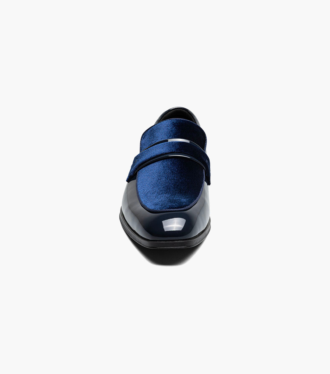 Stacy Adams Spratley Moc Toe Saddle Slip On Newest Shoes - Navy