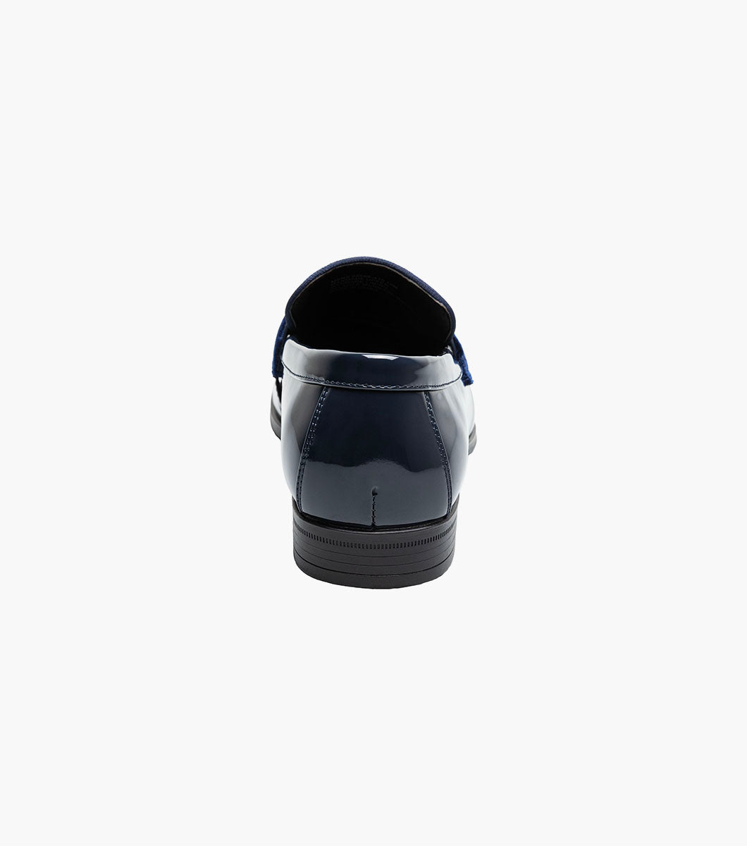 Stacy Adams Spratley Moc Toe Saddle Slip On Newest Shoes - Navy