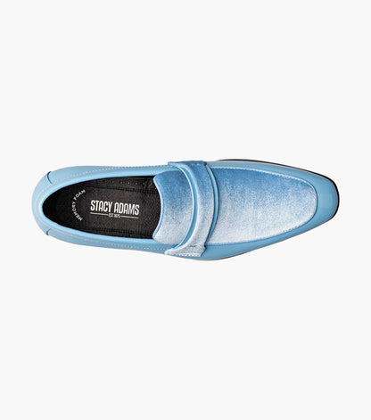 Stacy Adams Spratley Moc Toe Saddle Slip On Newest Shoes - Light Blue