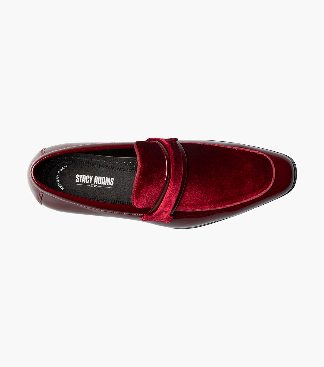 Stacy Adams Spratley Moc Toe Saddle Slip On Newest Shoes - Burgundy
