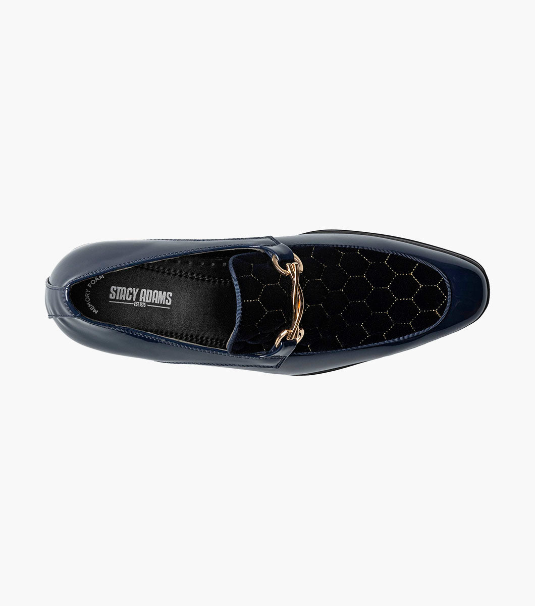 Stacy Adams Sprague Moc Toe Bit Slip On Newest Shoes - Navy
