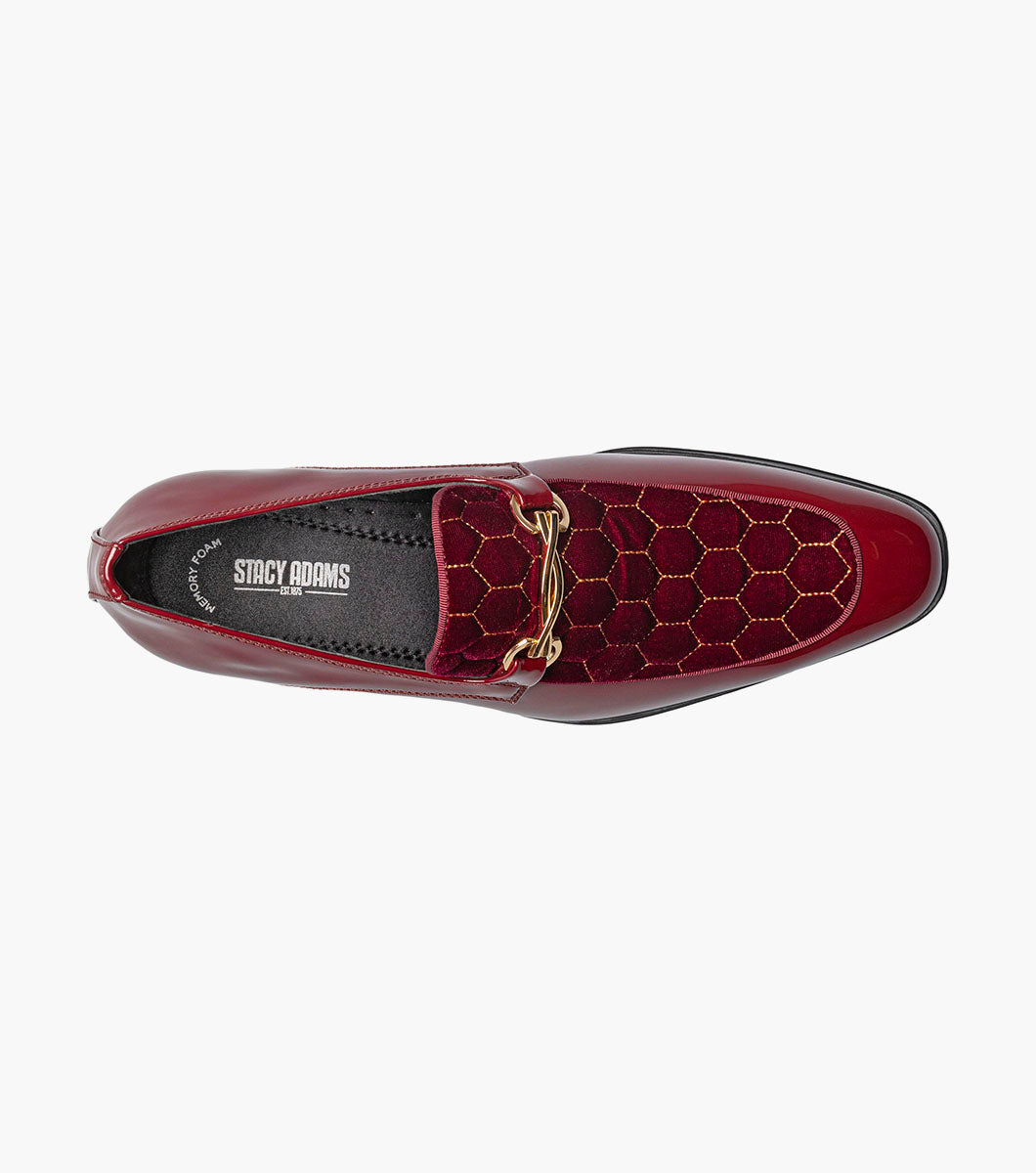 Stacy Adams Sprague Moc Toe Bit Slip On Newest Shoes - Burgundy