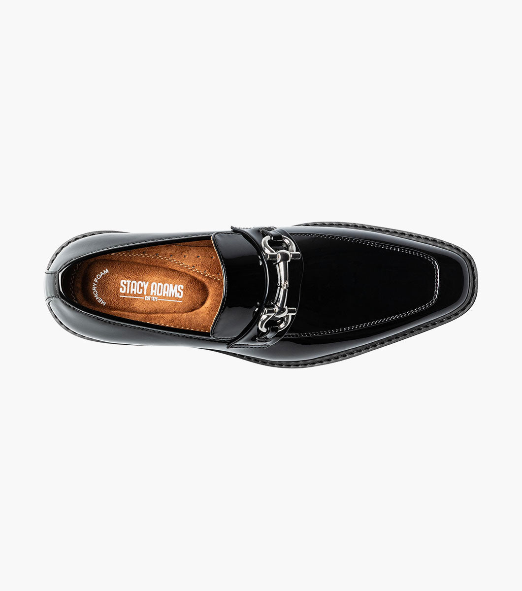 Stacy Adams Carabello Moc Toe Bit Slip On Men’s Loafers & Slip Ons - Black Patent