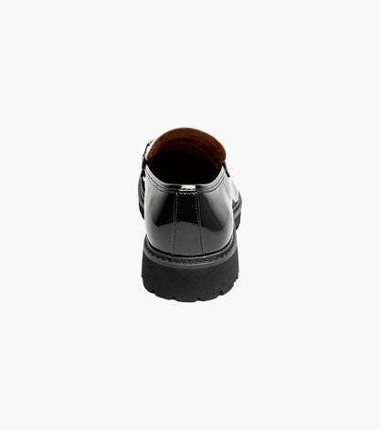 Stacy Adams Carabello Moc Toe Bit Slip On Men’s Loafers & Slip Ons - Black w/White