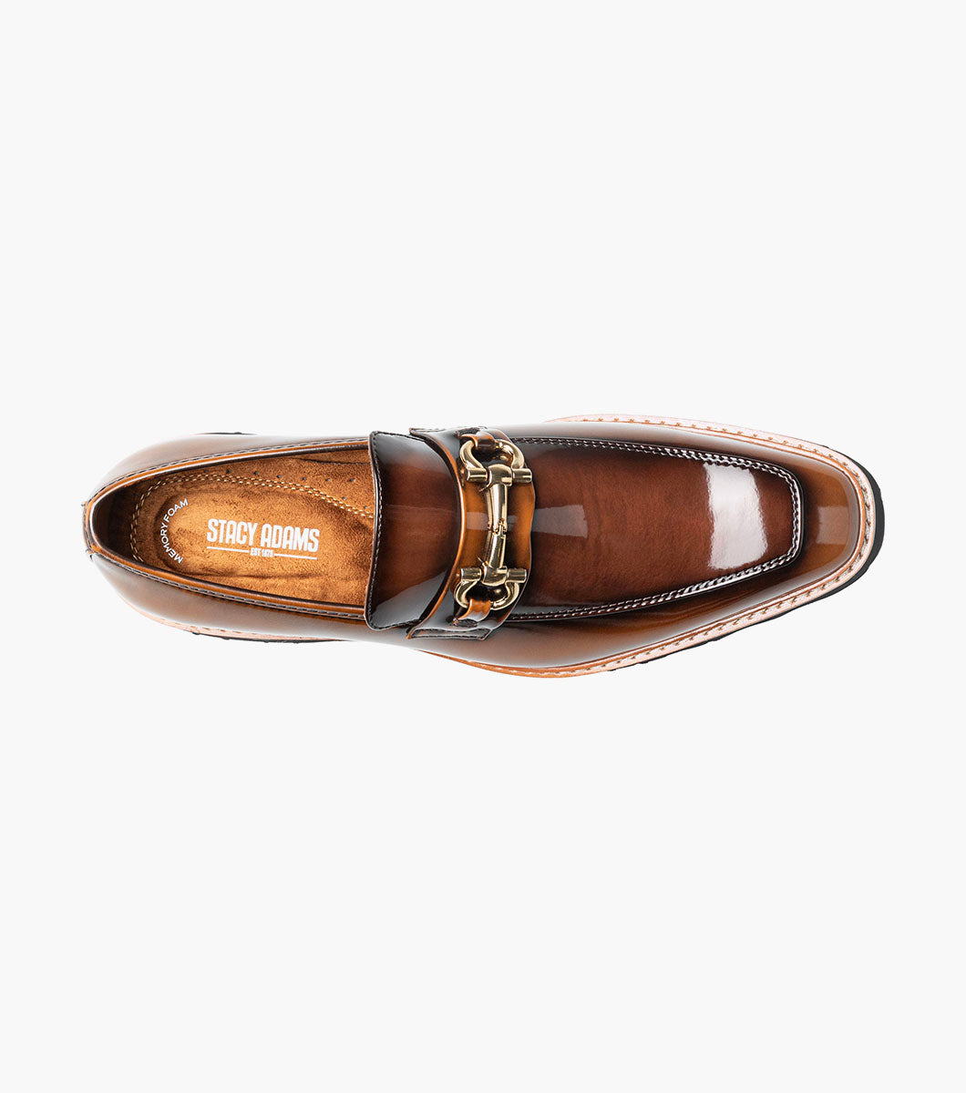Stacy Adams Carabello Moc Toe Bit Slip On Men’s Loafers & Slip Ons - Brown Multi