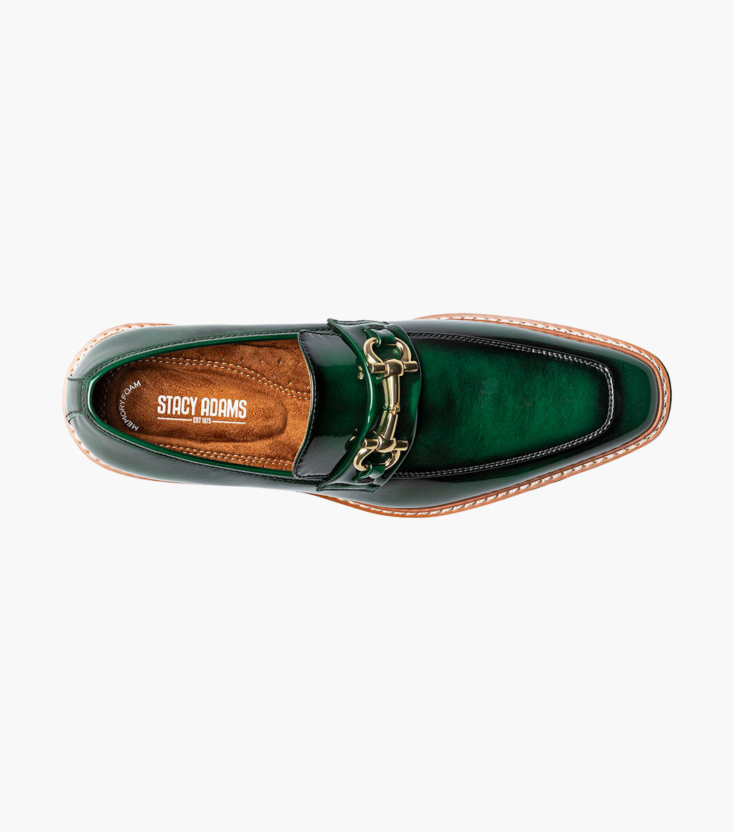 Stacy Adams Carabello Moc Toe Bit Slip On Men’s Loafers & Slip Ons - Green