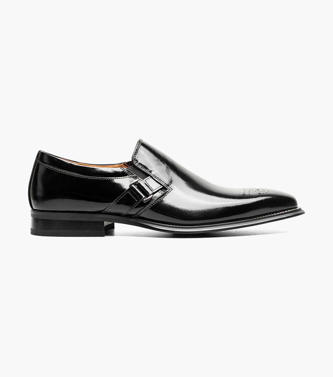 Stacy Adams Alistair Plain Toe Ornament Slip On Men’s Dress Shoes - Black