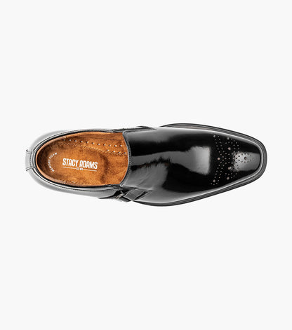 Stacy Adams Alistair Plain Toe Ornament Slip On Men’s Dress Shoes - Black