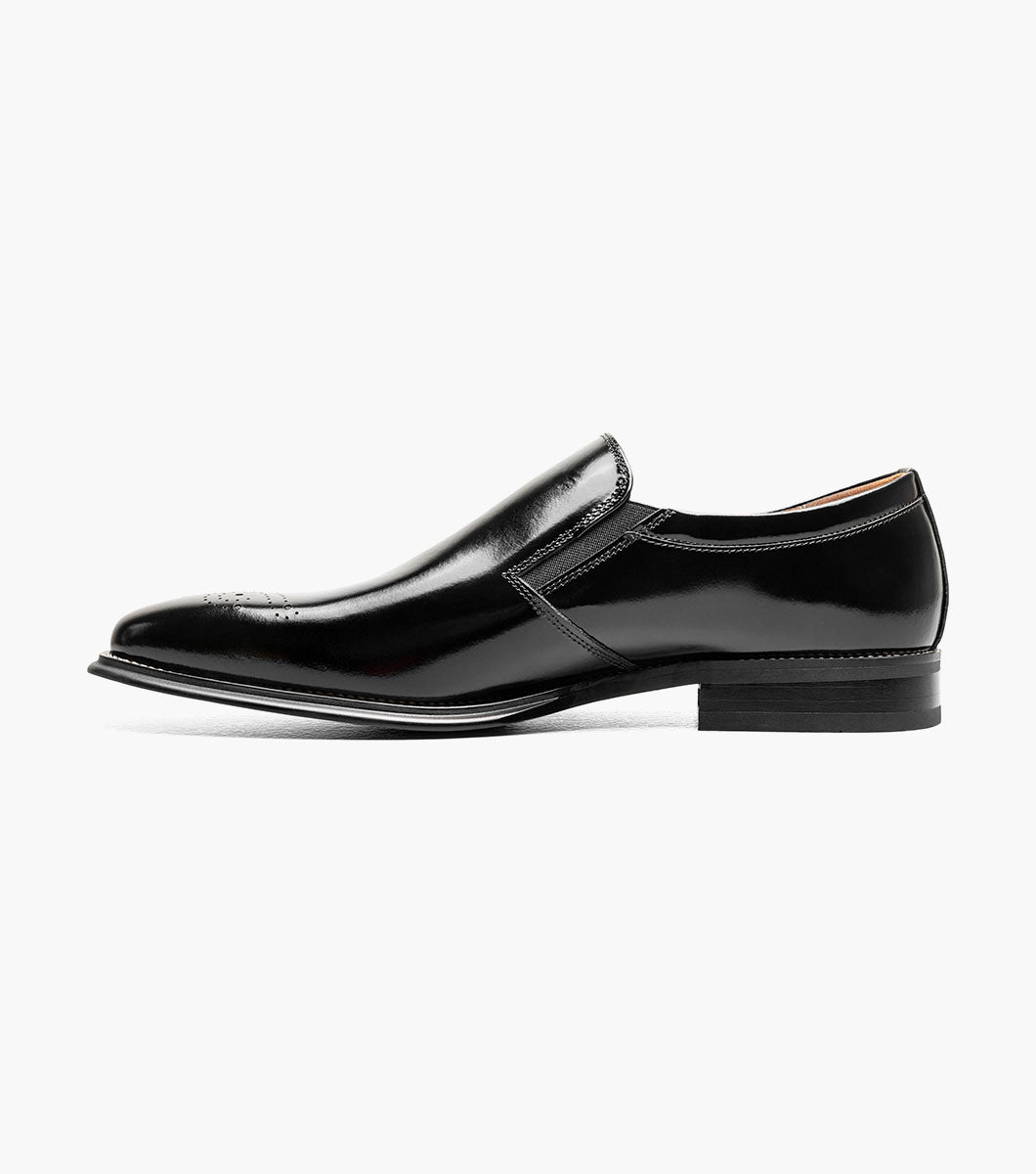 Stacy Adams Alistair Plain Toe Ornament Slip On Men’s Dress Shoes - Black