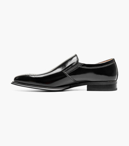 Stacy Adams Alistair Plain Toe Ornament Slip On Men’s Dress Shoes - Black