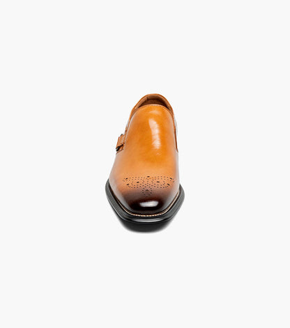 Stacy Adams Alistair Plain Toe Ornament Slip On Men’s Dress Shoes - Tan