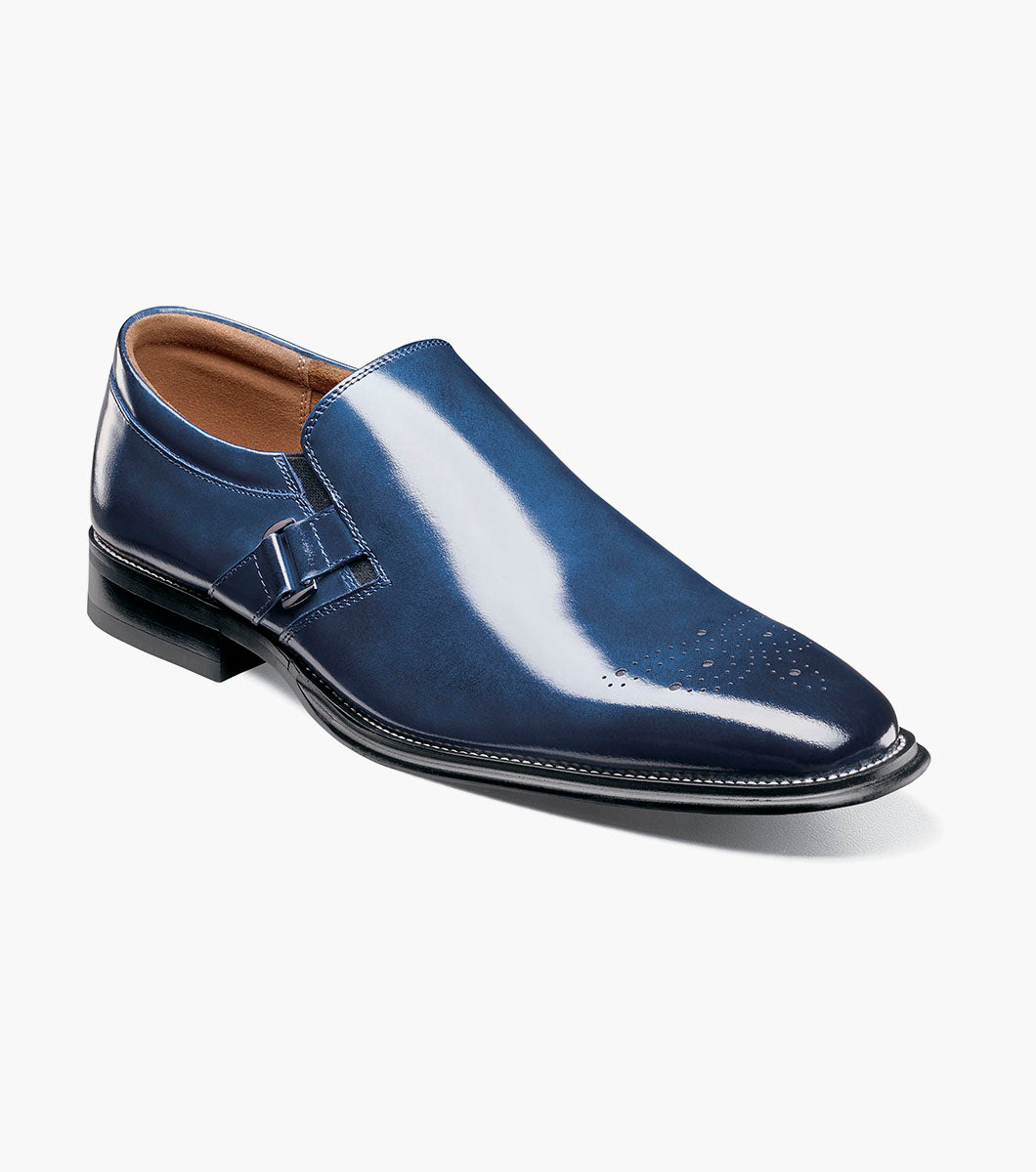 Stacy Adams Alistair Plain Toe Ornament Slip On Men’s Dress Shoes - Cobalt