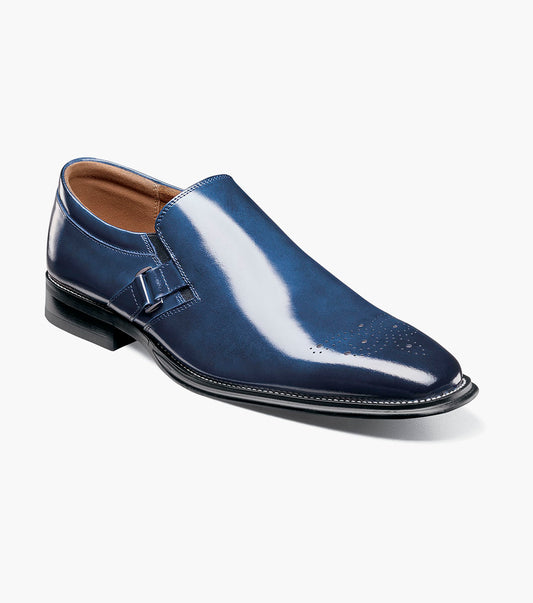 Stacy Adams Alistair Plain Toe Ornament Slip On Men’s Dress Shoes - Cobalt