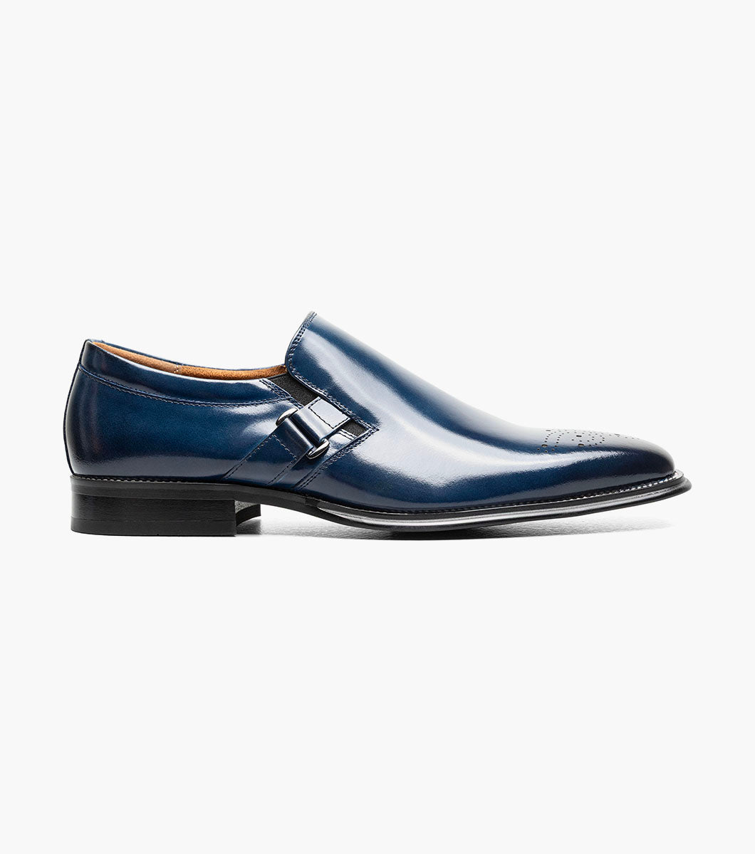 Stacy Adams Alistair Plain Toe Ornament Slip On Men’s Dress Shoes - Cobalt