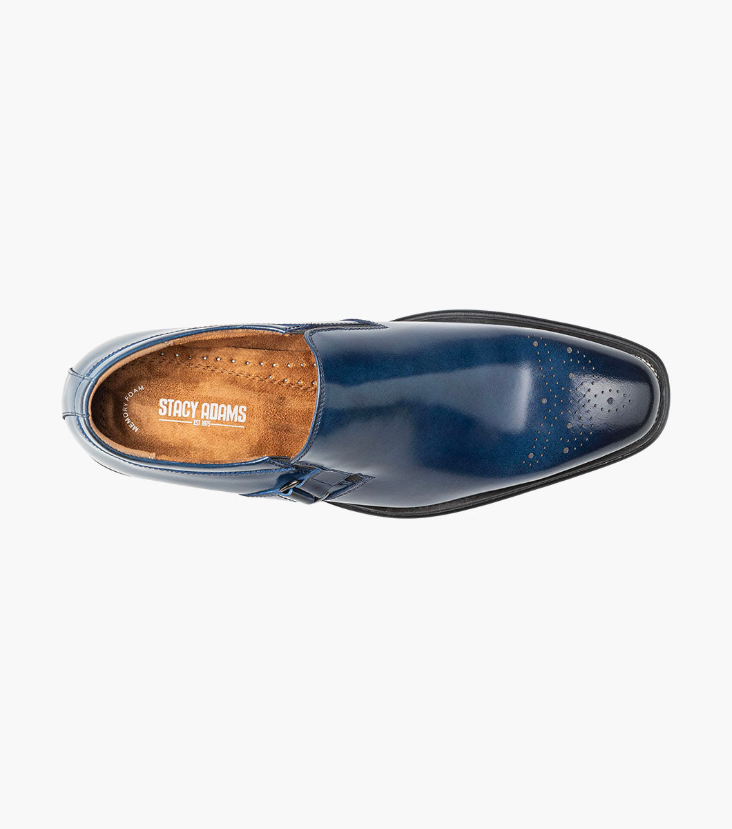 Stacy Adams Alistair Plain Toe Ornament Slip On Men’s Dress Shoes - Cobalt