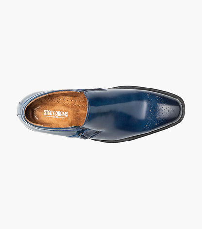 Stacy Adams Alistair Plain Toe Ornament Slip On Men’s Dress Shoes - Cobalt