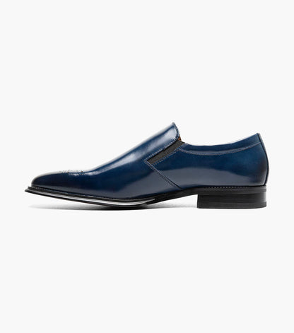 Stacy Adams Alistair Plain Toe Ornament Slip On Men’s Dress Shoes - Cobalt