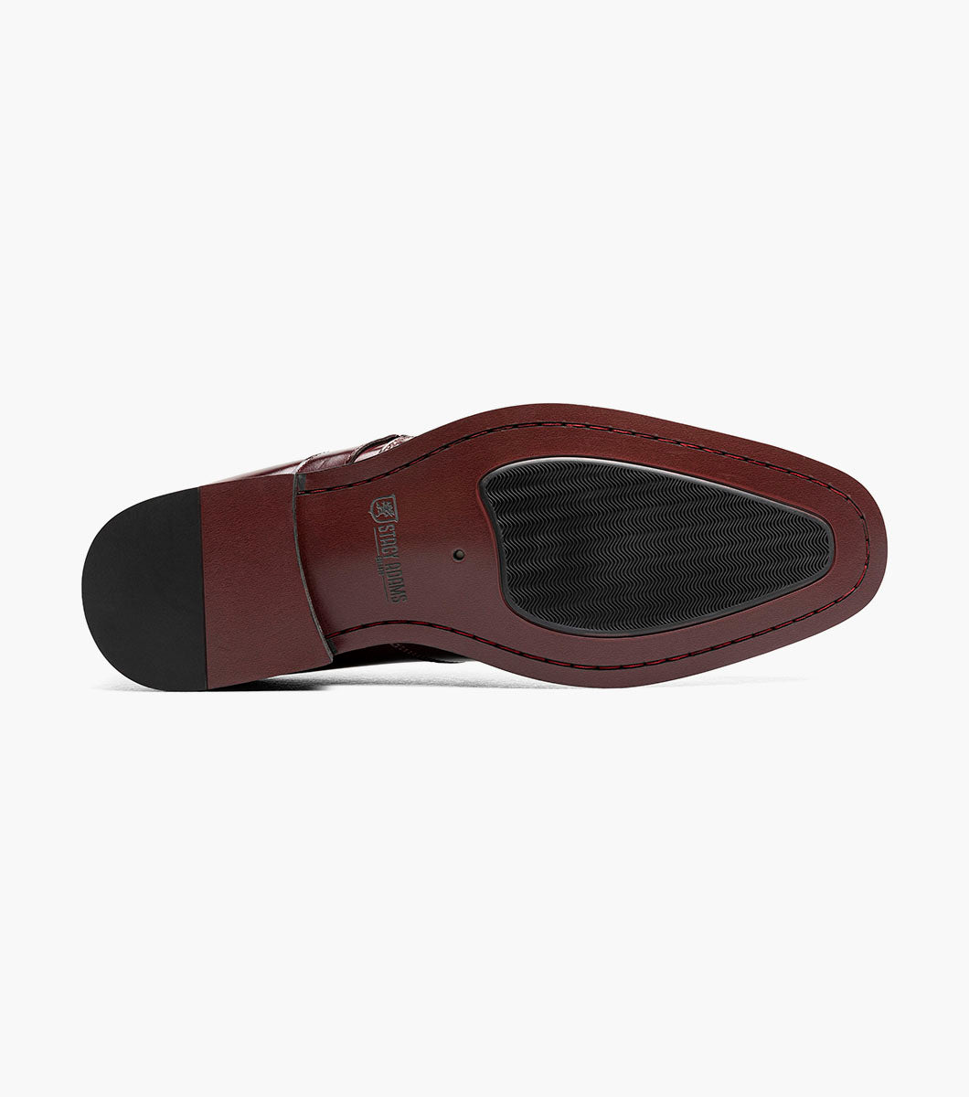 Stacy Adams Alistair Plain Toe Ornament Slip On Men’s Dress Shoes - Burgundy