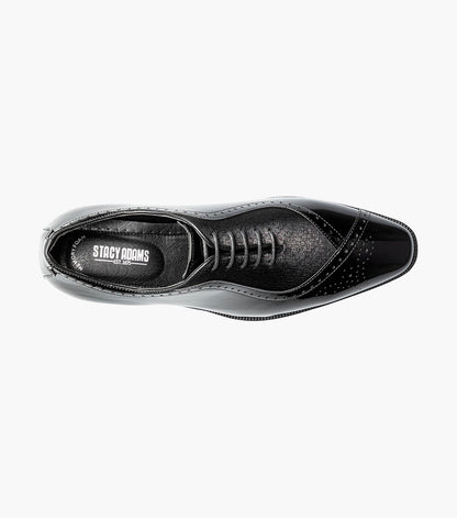 Stacy Adams Stuart Folded Vamp Balmoral Oxford Men’s Dress Shoes - Black