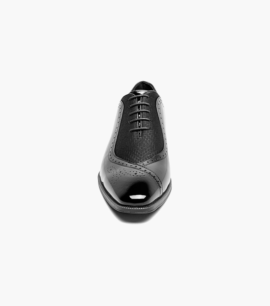 Stacy Adams Stuart Folded Vamp Balmoral Oxford Men’s Dress Shoes - Black