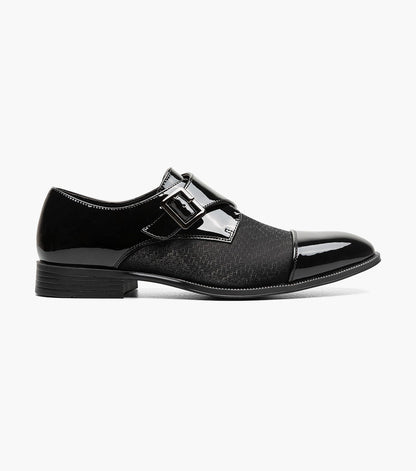 Stacy Adams Sutherland Cap Toe Monk Strap Men’s Dress Shoes - Black