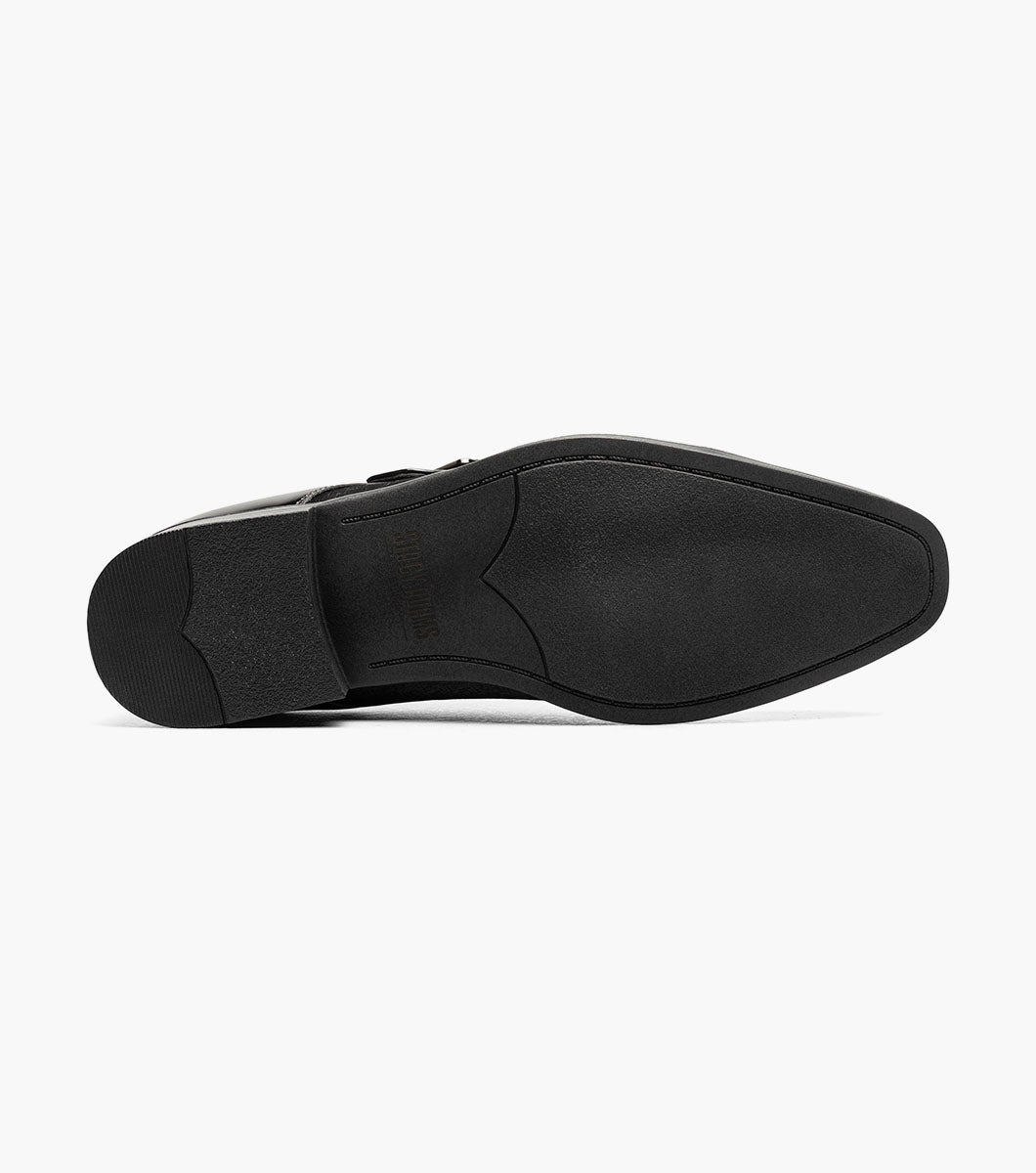 Stacy Adams Sutherland Cap Toe Monk Strap Men’s Dress Shoes - Black