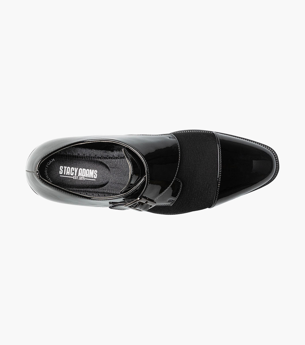 Stacy Adams Sutherland Cap Toe Monk Strap Men’s Dress Shoes - Black