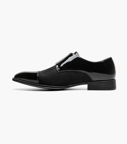 Stacy Adams Sutherland Cap Toe Monk Strap Men’s Dress Shoes - Black