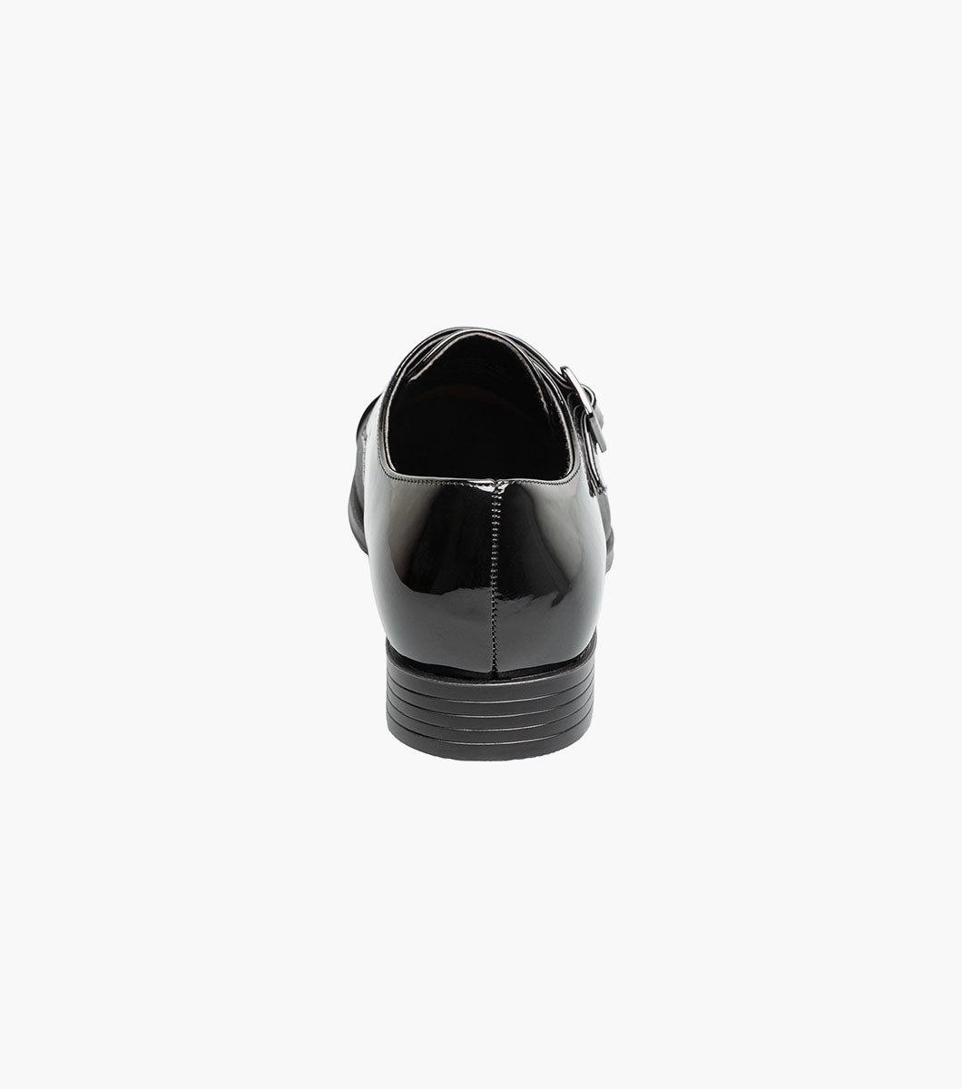 Stacy Adams Sutherland Cap Toe Monk Strap Men’s Dress Shoes - Black