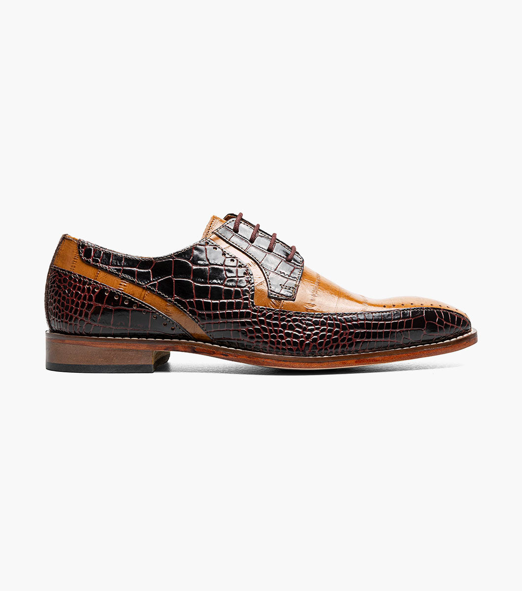 Stacy Adams Talamanco Bike Toe Oxford Men’s Dress Shoes - Brown Multi