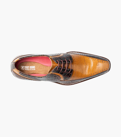 Stacy Adams Talamanco Bike Toe Oxford Men’s Dress Shoes - Brown Multi