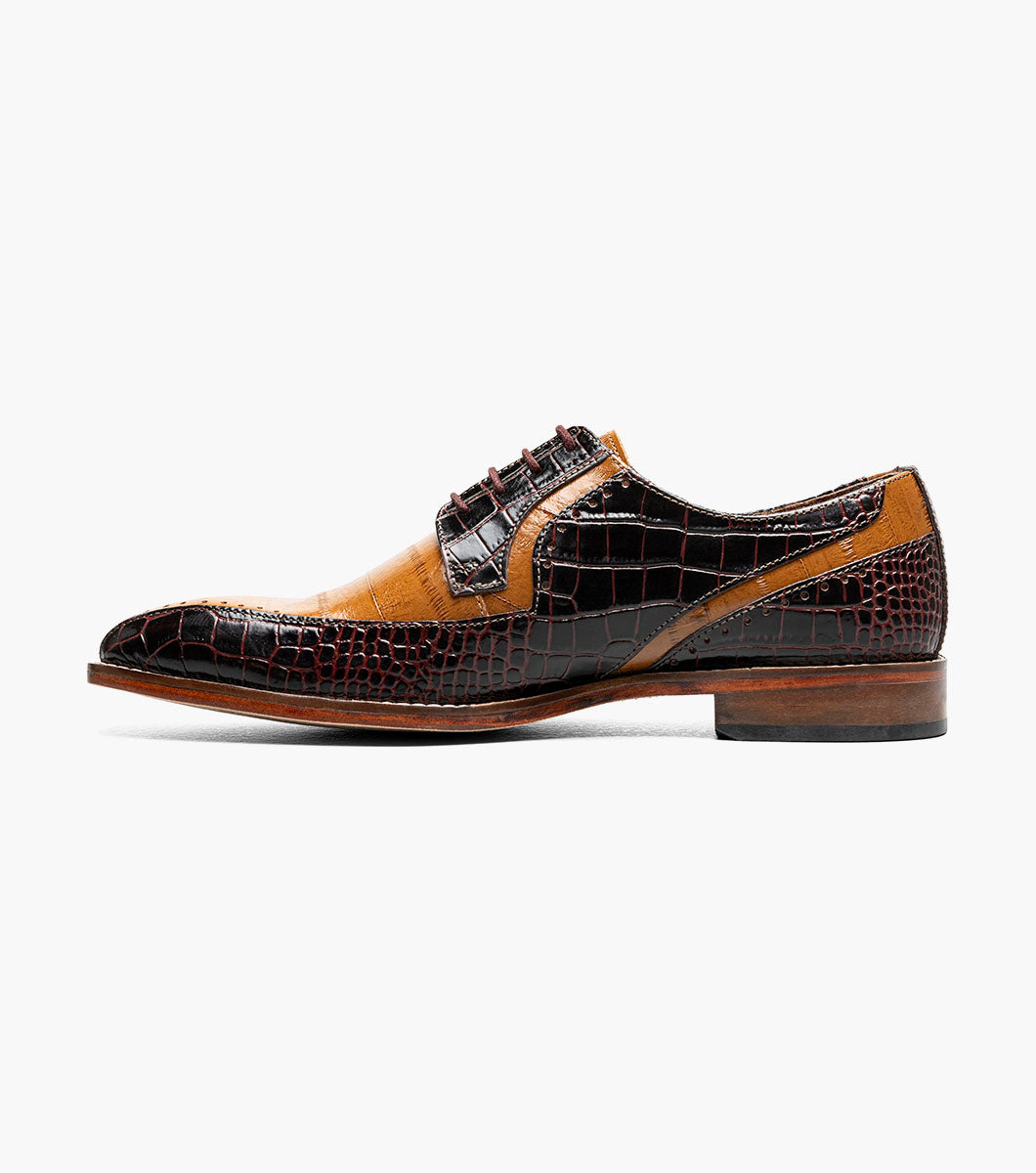 Stacy Adams Talamanco Bike Toe Oxford Men’s Dress Shoes - Brown Multi