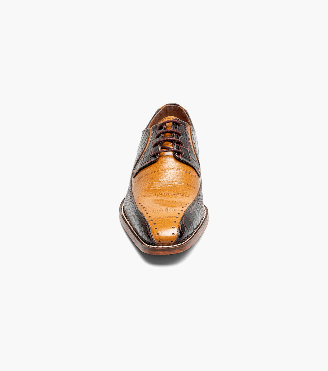Stacy Adams Talamanco Bike Toe Oxford Men’s Dress Shoes - Brown Multi