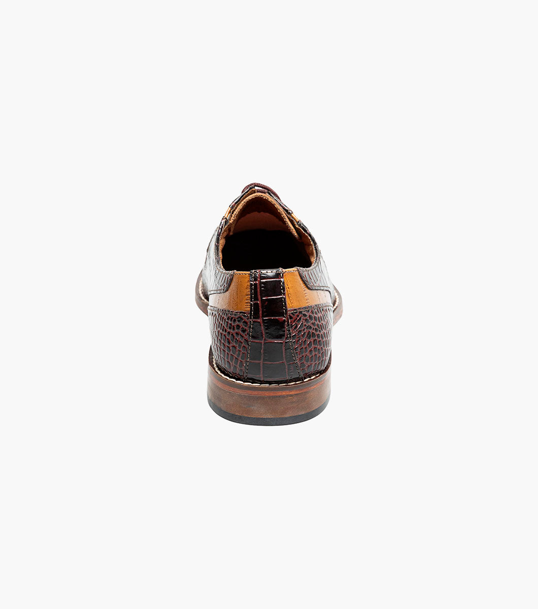 Stacy Adams Talamanco Bike Toe Oxford Men’s Dress Shoes - Brown Multi