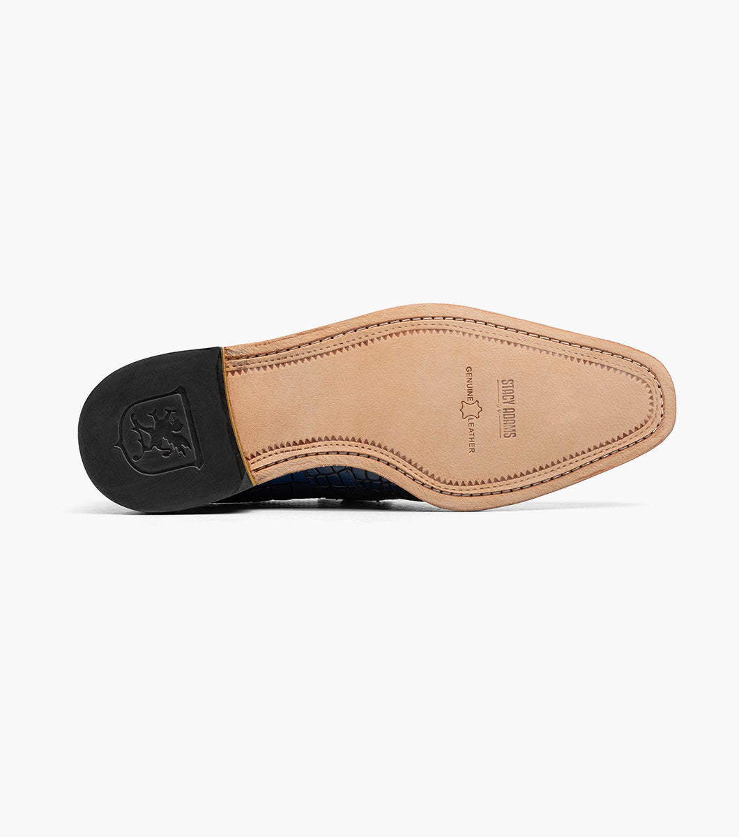 Stacy Adams Rubiano Moc Toe Buckle Strap Slip On Men’s Dress Shoes - Dark Blue Multi