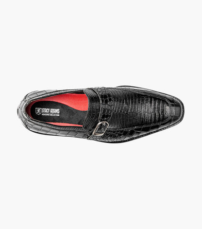 Stacy Adams Rubiano Moc Toe Buckle Strap Slip On Men’s Dress Shoes - Black