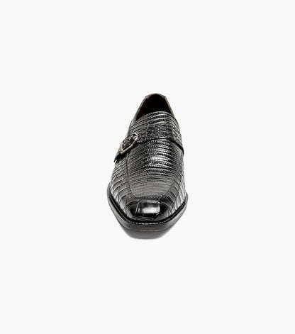 Stacy Adams Rubiano Moc Toe Buckle Strap Slip On Men’s Dress Shoes - Black