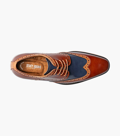Stacy Adams Tindall Wingtip Oxford Newest Shoes - Cognac Multi
