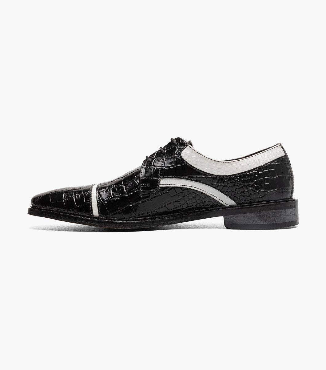 Stacy Adams Fiorentino Cap Toe Oxford RedZone Collection - Black w/White