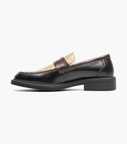 Stacy Adams Everett Moc Toe Penny Slip On Men’s Fashion Shoes - Black and Brown