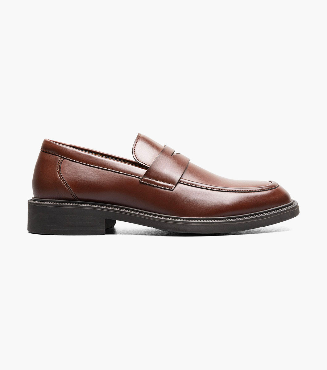 Stacy Adams Everett Moc Toe Penny Slip On Men’s Fashion Shoes - Brown