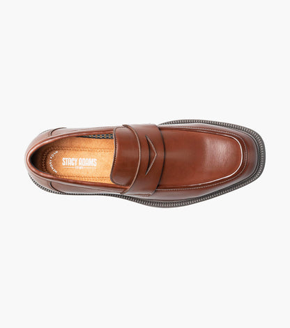Stacy Adams Everett Moc Toe Penny Slip On Men’s Fashion Shoes - Brown